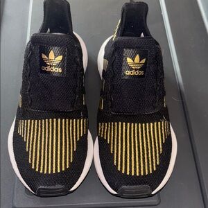 Adidas Black and Gold Sneakers